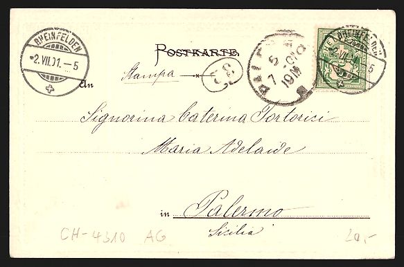 Cartoline postali: Präge-AK Rheinfelden, Häuser am Fluss, – Usato da Berlin venduto da bartko-reher 1