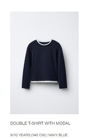 DOPPELTES T-SHIRT MIT MODAL von ZARA  neu Gr. 9/10J (140 cm)