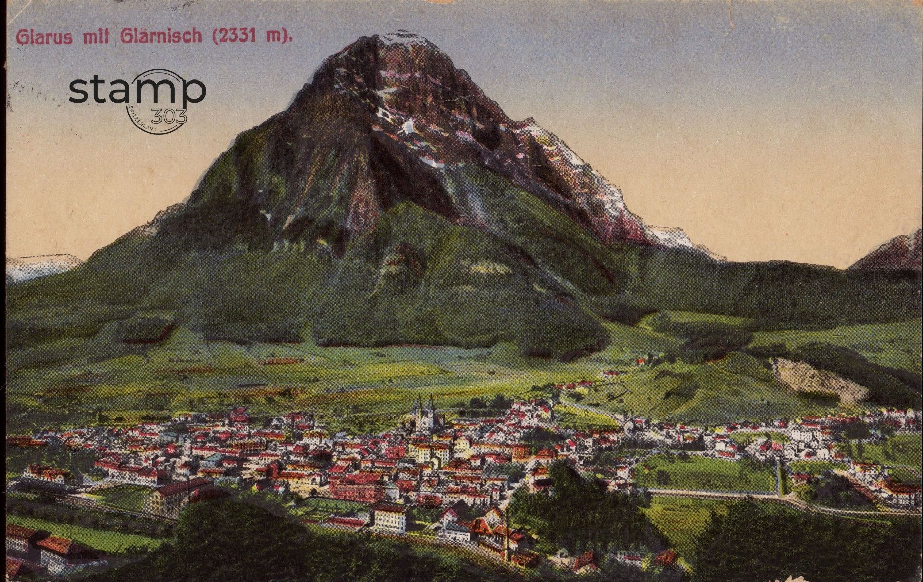 Cartoline postali: 1923 AK Glarus mit Glärnisch – Usato da Eggersriet venduto da stamp303