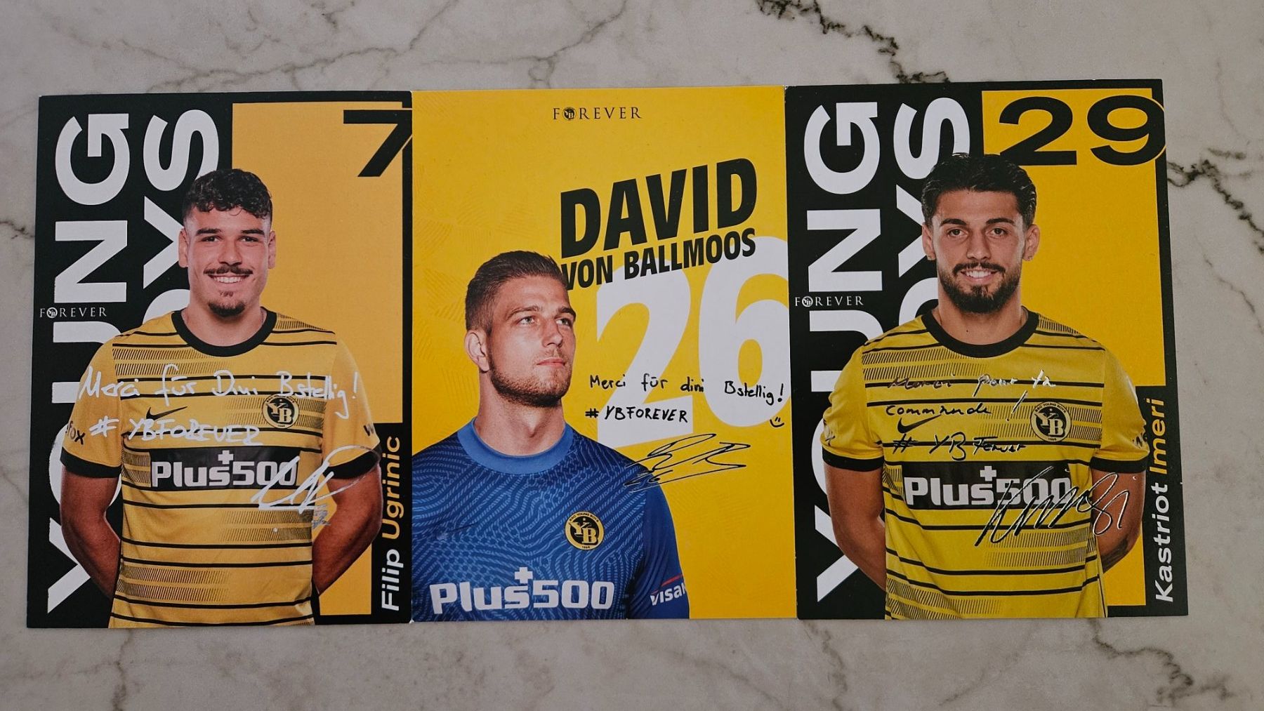Autografi: 3 Autogramme von YB-Legenden – Nuovo (secondo la descrizione) da Zweidlen venduto da Wtf