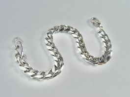 Silbrige Armkette aus Metall, 19cm lang, massiv
