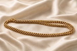 Massives 18K Gold Collier Panzerkette – 750 Gold – 45 cm – 1