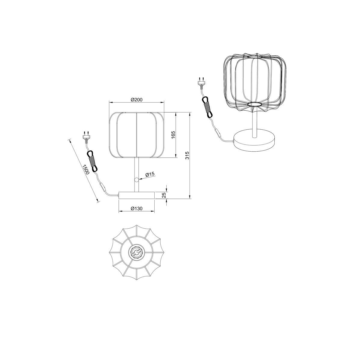 Lampade: Tischleuchte, Stoff, 32 cm Höhe   – Nuovo (secondo la descrizione) da Kreuzlingen venduto da Smart-Light 3