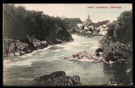 AK Laufenburg, die Rheinenge mit dem Ort