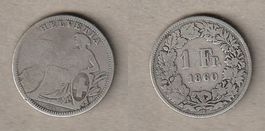 1 Franken 1860  --- sitzende Helvetia ---