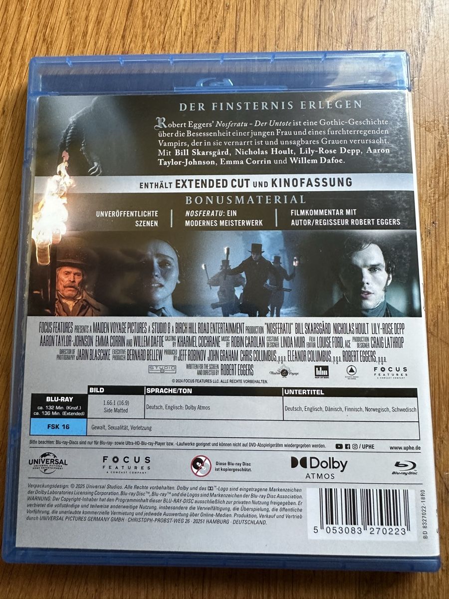Alle DVDs: Nosferatu der Untote, Bluray 2025 – Gebraucht aus Benken ZH von Audi-erich 1