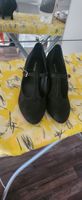 Schwarze elegante Pumps Samtlook Grösse 39 Sommerfestlich