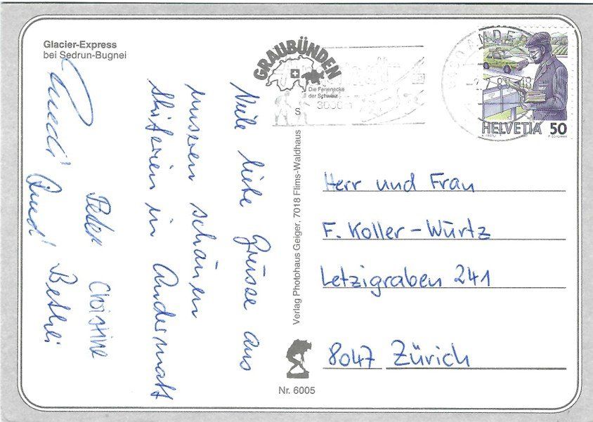 Cartoline postali: AK Glacier Express - bei Sedrun-Bugnei – Usato da Rheinfelden venduto da wil_m7gh 1