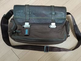 Herren Businesstasche Umhängetasche Leder braun grün