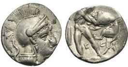 Calabria. TARENTUM AR Diobol (Circa 325-280 BC).