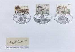 3 x FDC Gemeinschaftsausgabe (F-B-CH) „Georges Simenon“ 1994