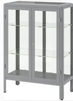 IKEA FABRIKÖR Glasvitrine grau – 81 × 42 × 113 cm