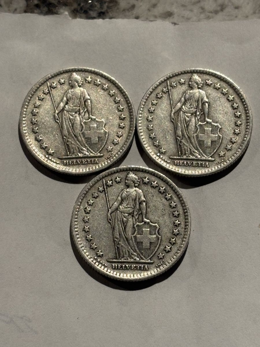 Tutti le monete: 3x 2 Franken 1944 1945 1946 Silber – Usato da Dietwil venduto da Stefu810 1