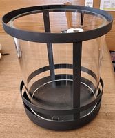 Windlicht Partylite Metall Glas schwarz gebraucht