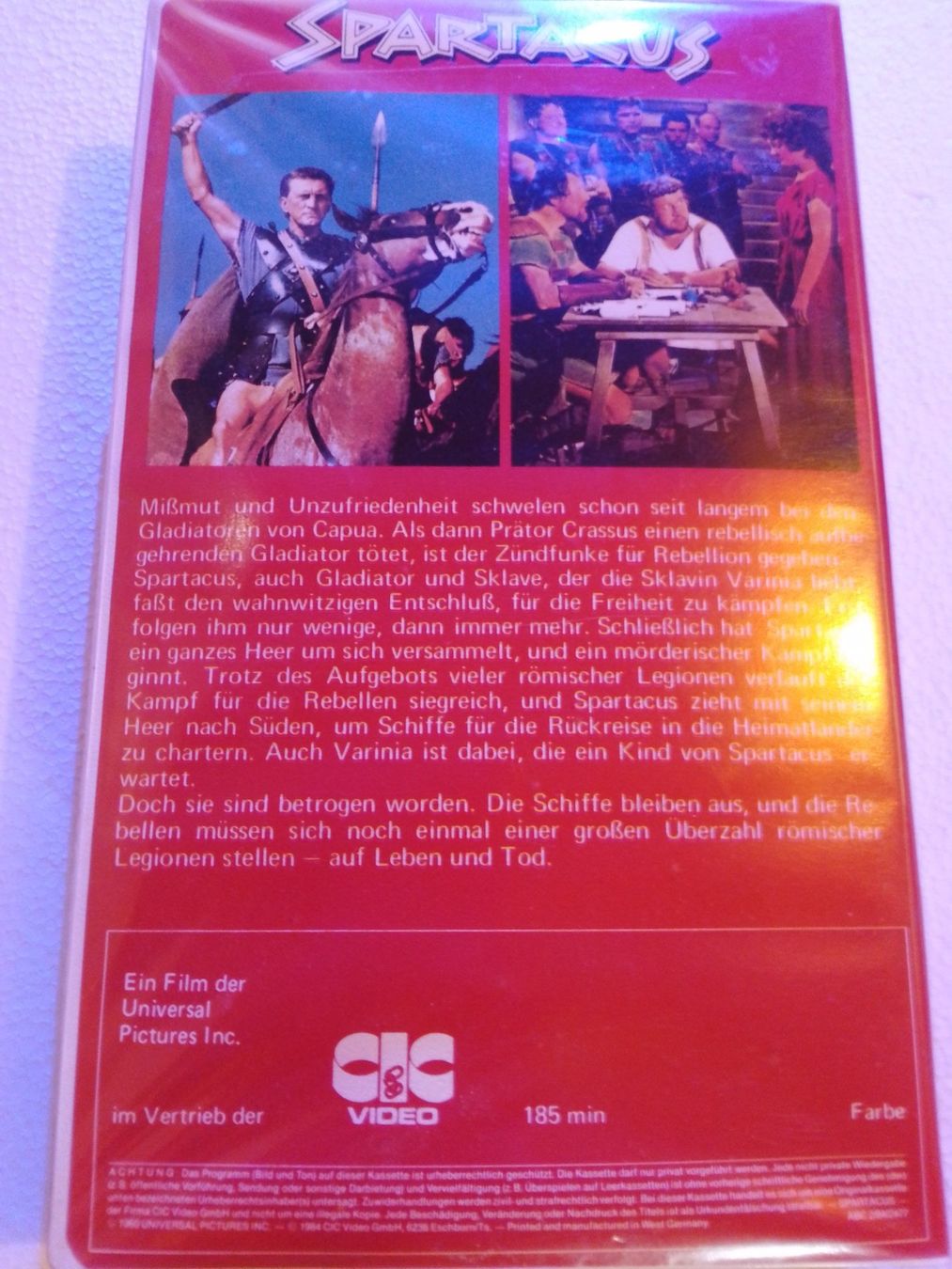 Alle VHS: Spartacus VHS CIC Video 1015 – Gebraucht aus Remetschwil von Privatflohmi 1