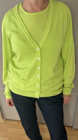 Cardigan Peter Hahn laine vierge vert taille 46