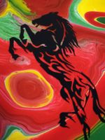 Bild Ferrari Vibez von mir gemalt mit Relief Unikat