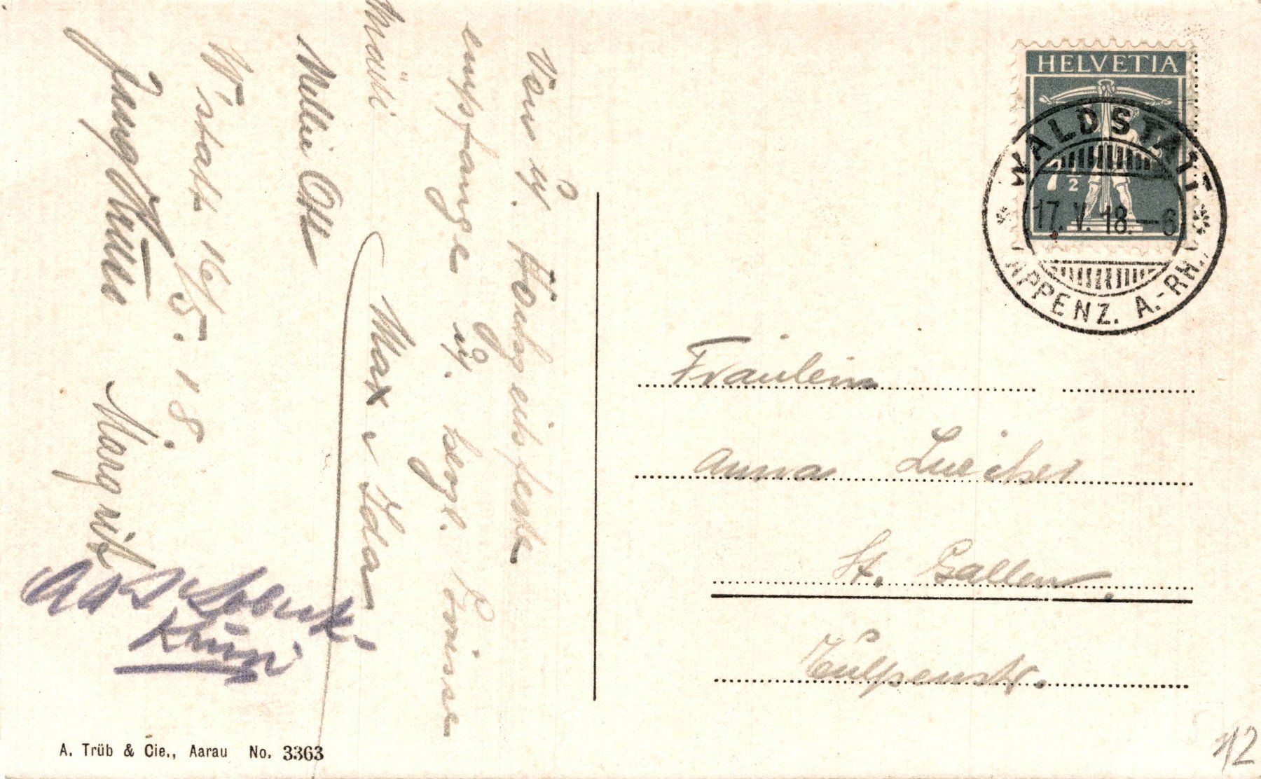Cartoline postali: Pension und Bad Säntisblick - Waldstatt – Usato da Bronschhofen venduto da Astore 1