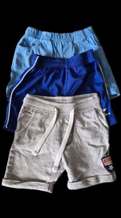 3er Shorts Set, Grösse 80, Top! grau-blau