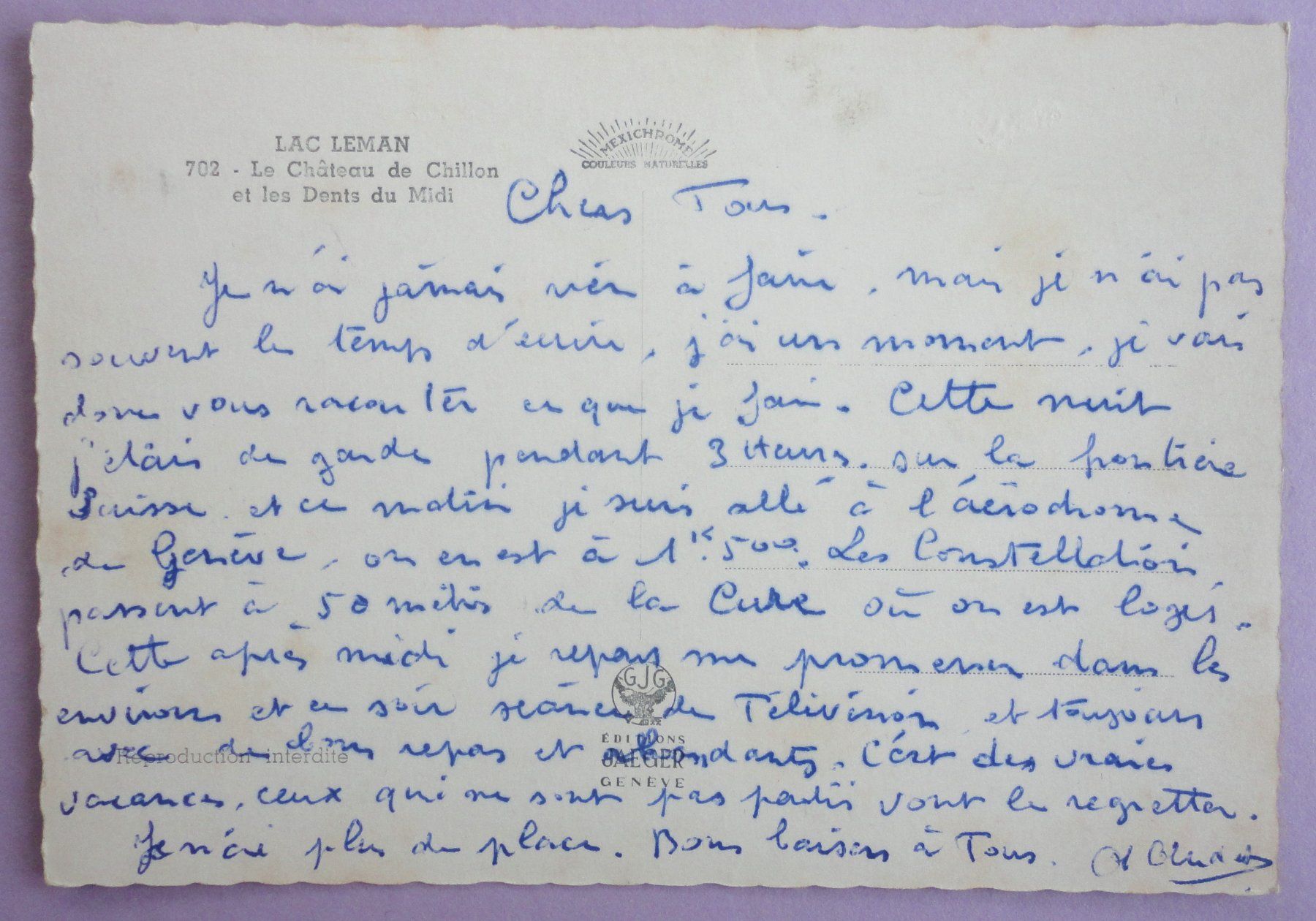 Cartoline postali: Château de Chillon et Dents du Midi – Difettoso da Fétigny venduto da Billy2miny 1