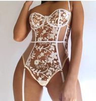 NEUER Straps Spitzen Body uni weiss Gr. S - 221566