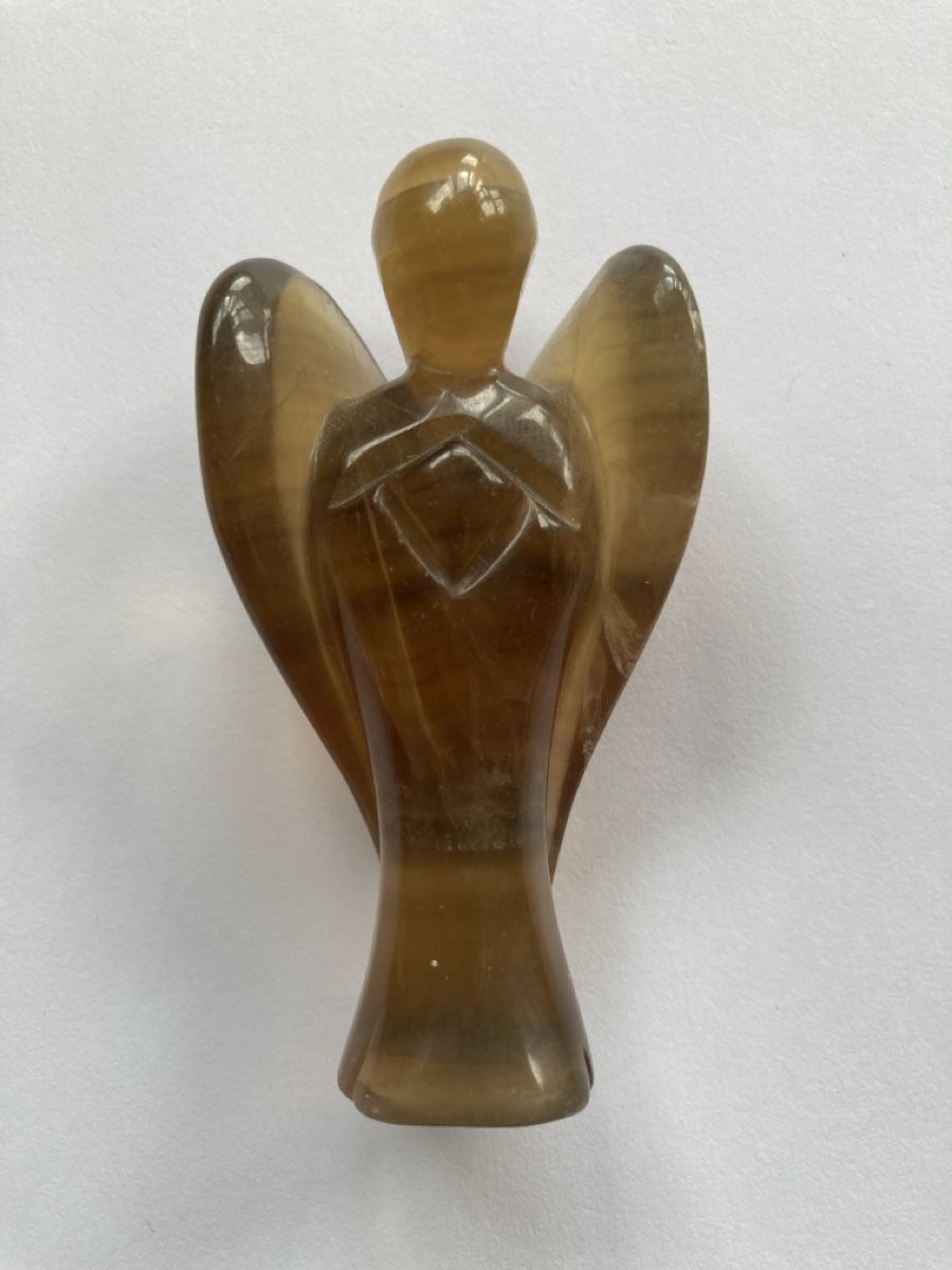 Figuren: Handgeschnitzter Schutzengel aus Fluorit, ca. 8 cm Gross – Neu (gemäss Beschreibung) aus Sornard - Nendaz von Mapere