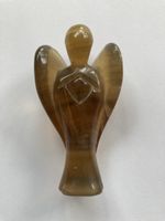 Handgeschnitzter Schutzengel aus Fluorit, ca. 8 cm Gross
