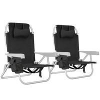 2er Set Alu Strandstuhl klappbar mit Rucksackfunktion ZURION