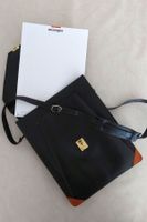Vintage Businesstasche / Schultertasche aus Leder, Schwarz!