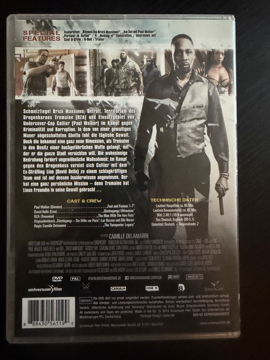 Tous les DVDs: Brick Mansions Extended Edition Paul Walker neu – D'occasion à Lausen par EisAmStiel94 1