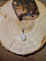 collier argent avec opale blanche australienne