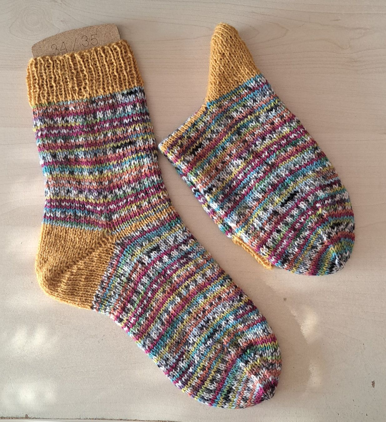 Calze per bambini: Handgestrickte Kindersocken_5, Gr. 34/35 – Nuovo e nell'imballaggio originale da Romanshorn venduto da Octa27