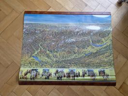 Alte Schulwandkarte der Schweiz von 1978