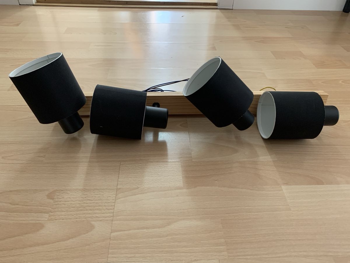 Lampadari & plafoniere: 4er Deckenlampe, Holz/Schwarz – Usato da Zürich venduto da myr_mtw8 2