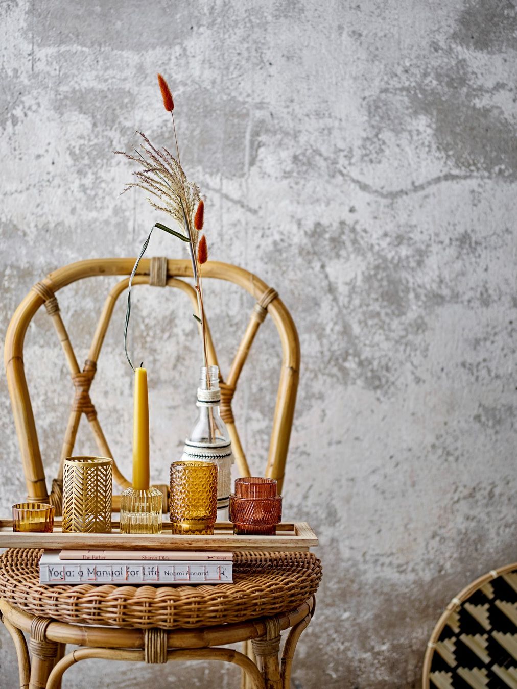 Bloomingville Portacandele: BLOOMINGVILLE Windlichter Elviena mit Holztablett, 6er-Set – Nuovo e nell'imballaggio originale da Arbon venduto da MaritK 3