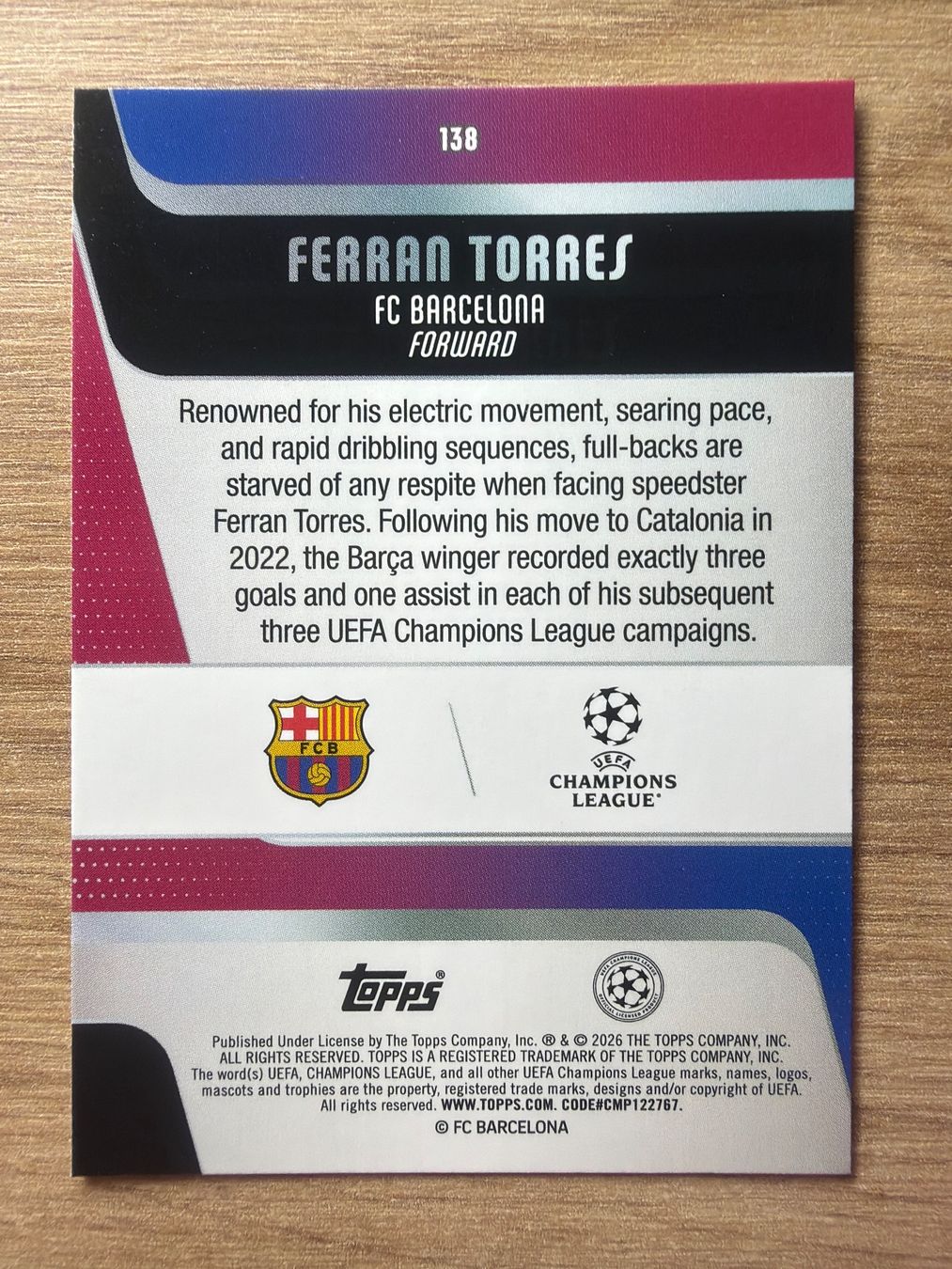 Topps Carte collezionabili: Soccer Ferran Torres YELLOW FLOWFRACTOR Topps 25/26 – Usato da Netstal venduto da Clutch79Cardz 1