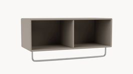 2xMONTANA Garderobe Wandregal m. Kleiderstange (crème weiss)