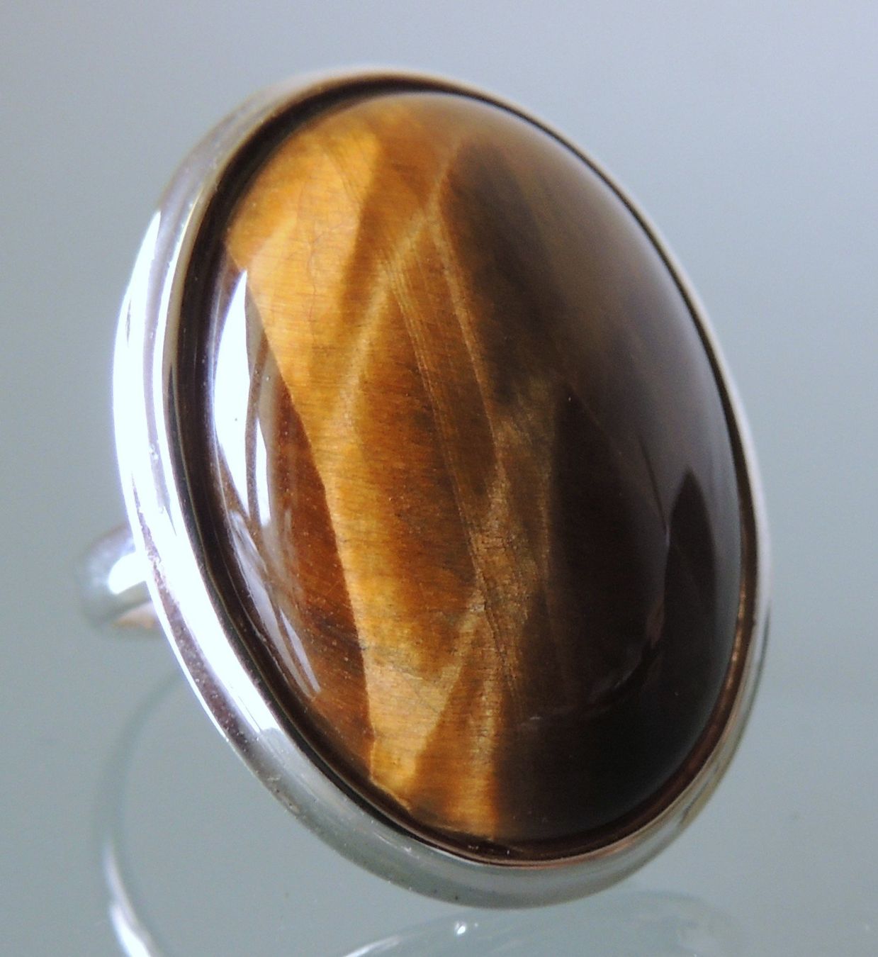 Anelli: Silber 925 Tigerauge Fingerring Gr. 59 – Nuovo e nell'imballaggio originale da Waldenburg venduto da schaller707 2