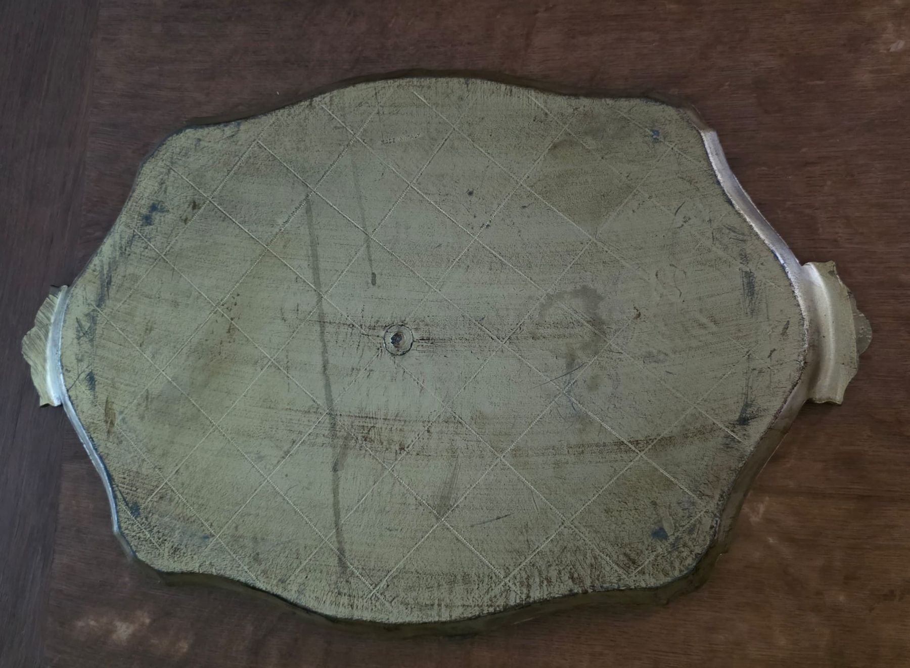 Servierplatten: Wandtablett / Serviertablett, rot-gold, Deko – Gebraucht aus Rheinsulz von Dred 2