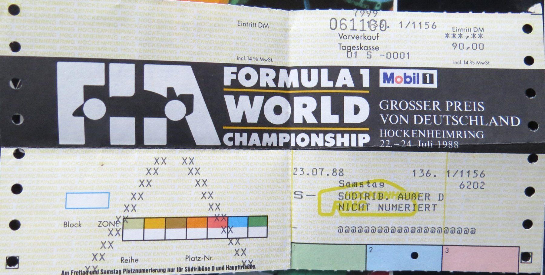 Dokumente: Programm Formel 1 in Hockenheim von 1988 inkl. Eintr.karte – Gebraucht aus Ettingen von campione_1 4