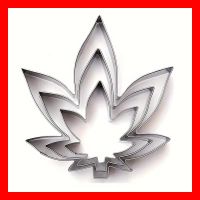 3 tlg Set Marihuana Ausstecher Ausstechform Cookie Cutter