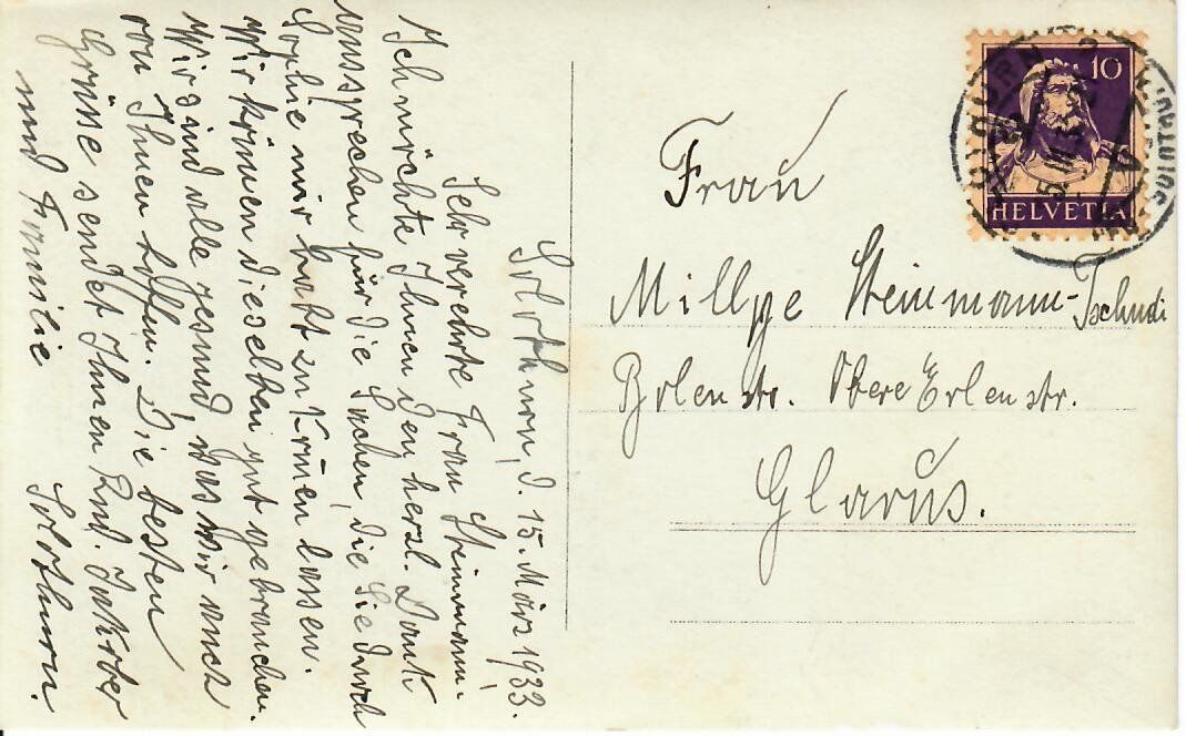 Ansichtskarten: Solothurn 1933 – Gebraucht aus Hochdorf von Ziegel-16 1