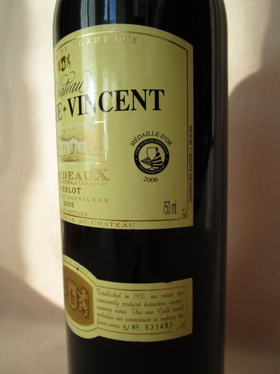 Vino: 2005 Chateau Lamothe Vincent, Bordeaux, Merlot/ IF010 – Nuovo (secondo la descrizione) da Eschenbach SG venduto da brocarte 3