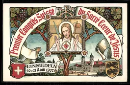 Künstler-AK Einsiedeln, Schweizerischer Herz-Jesu-Congress 1