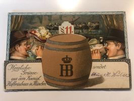 Hoch die BIERKRÜGE ! Interessante AK