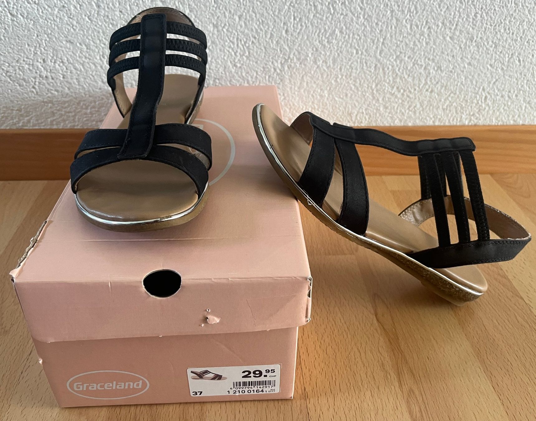 Graceland Scarpe da donna: Graceland Sandale, schwarz, Gr. 37 – Usato da Zürich venduto da fbsm