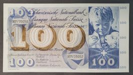 100 SCHWEIZER FRANKEN 1973 (aUNC)