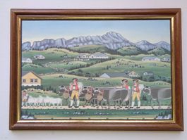 APPENZELLER ALPAUFZUG U.MARTINELLI BAUERNMALEREI NAIV
