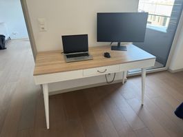 Schreibtisch Horizon 134 cm - Eiche/Weiss