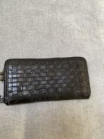 Bear schwarzes Portemonnaie Leder geflochten Vintage Look!